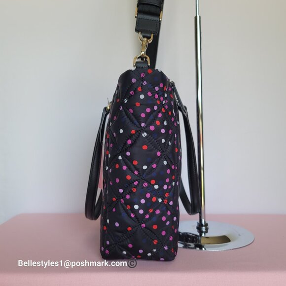 KATE SPADE Jae Medium Nylon Quilted Satchel- Festive Confetti Multicolor🎈$149.⭐ - Picture 9 of 16